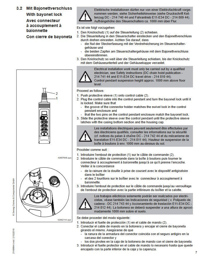 Demag Steuerschalter DSE10-CS DC, stufenlos, ohne Steuerleitung – Ansicht 2