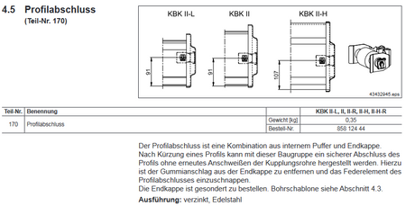Demag Bahnpuffer mit Halter für Endkappe, Profilabschluss KBK II-L /KBK-II/II-H – Ansicht 2