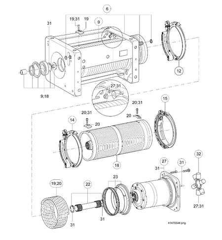 Demag DH500/600 11,3 mm Seilführung links – Ansicht 2