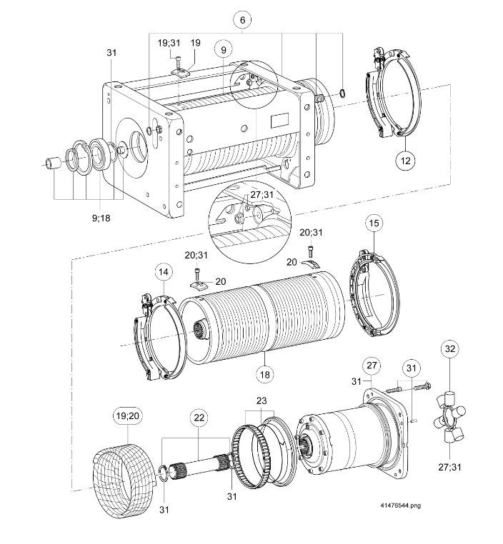 Demag DH500/600 11,3 mm Seilführung links – Ansicht 2