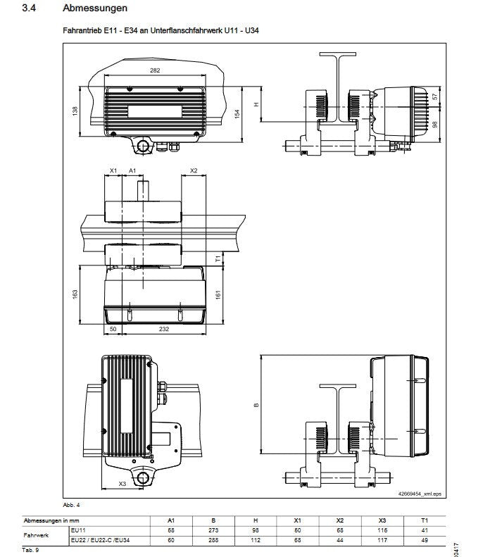 Demag Fahrantrieb E11 2WD für Fahrwerk, Kettenzug DC – Ansicht 3