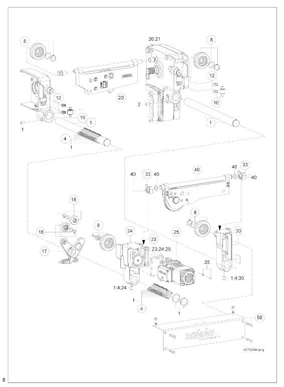 Demag DR3 Stützrollen Set, für Andruckschwinge – Ansicht 2