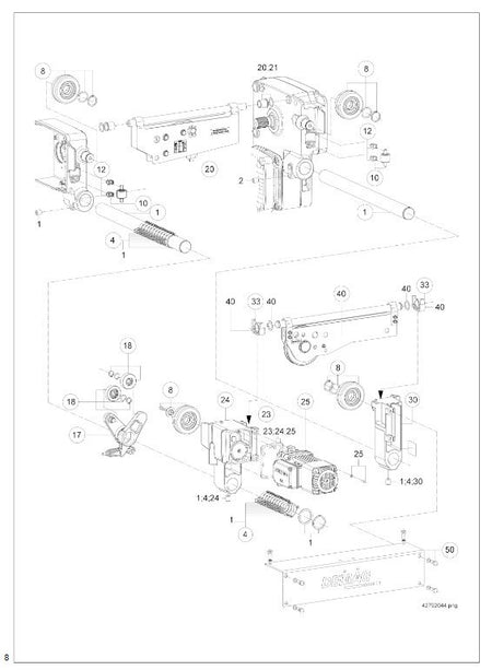Demag DR5 Stützrollen Set, für Andruckschwinge – Ansicht 2