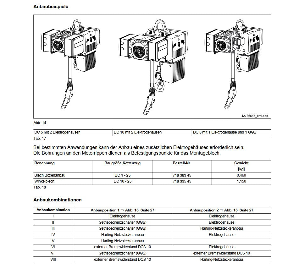 Demag Winkelblech Anbaublech E-Box und Harting DC, z.B. Elektroboxen für DC – Ansicht 2