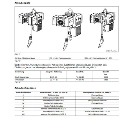 Demag Winkelblech Anbaublech E-Box und Harting DC, z.B. Elektroboxen für DC – Ansicht 2