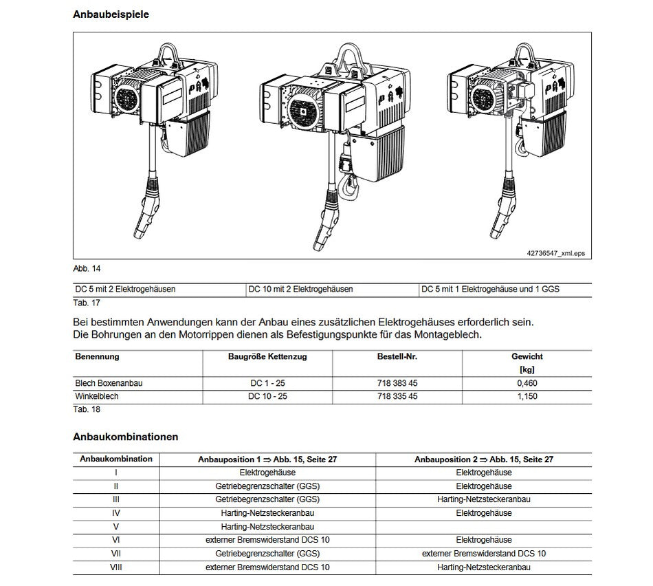 Demag Winkelblech Anbaublech E-Box und Harting DC, z.B. Elektroboxen für DC – Ansicht 2