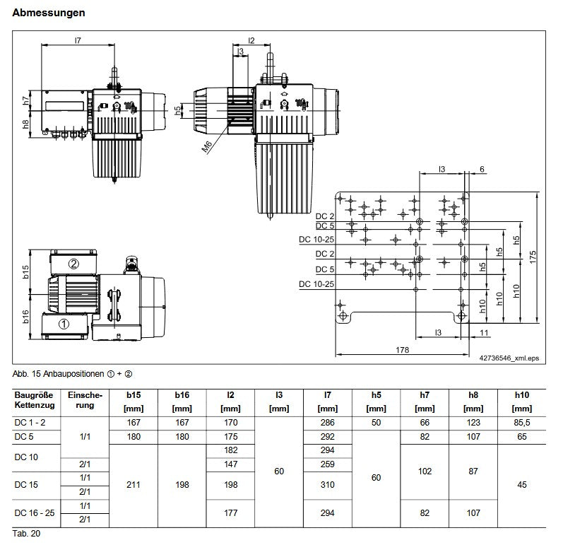 Demag Winkelblech Anbaublech E-Box und Harting DC, z.B. Elektroboxen für DC – Ansicht 3