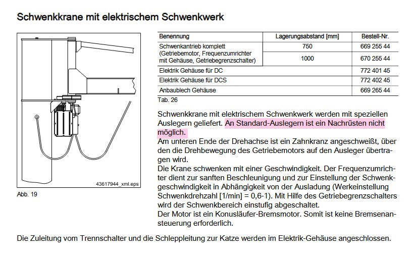 Demag KBK JC Schwenkantrieb 1000, ab 11/2018_für Schwenkkran – Ansicht 2