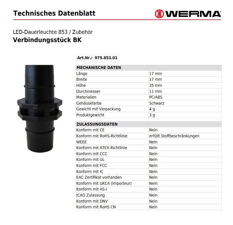 Verbindungsstück BK Serie Werma – Ansicht 3