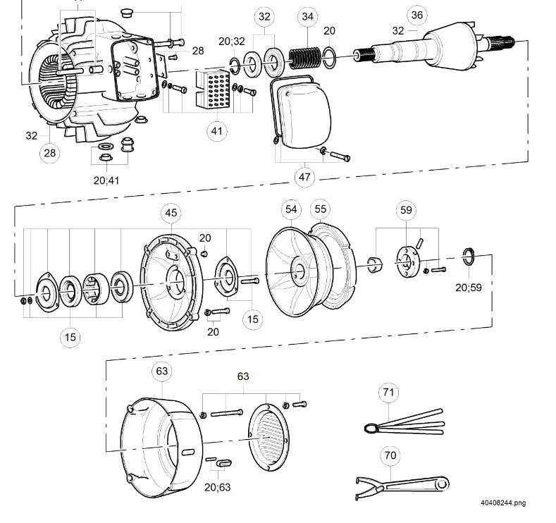 Demag Stirnlochschlüssel 80-125, zur Einstellung Bremse, Hubwerke P-Serie – Ansicht 2